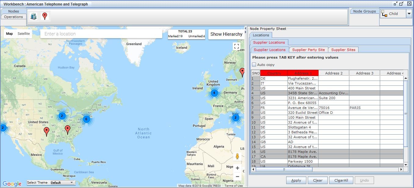 Oracle EBS Supplier Locations in Google Maps